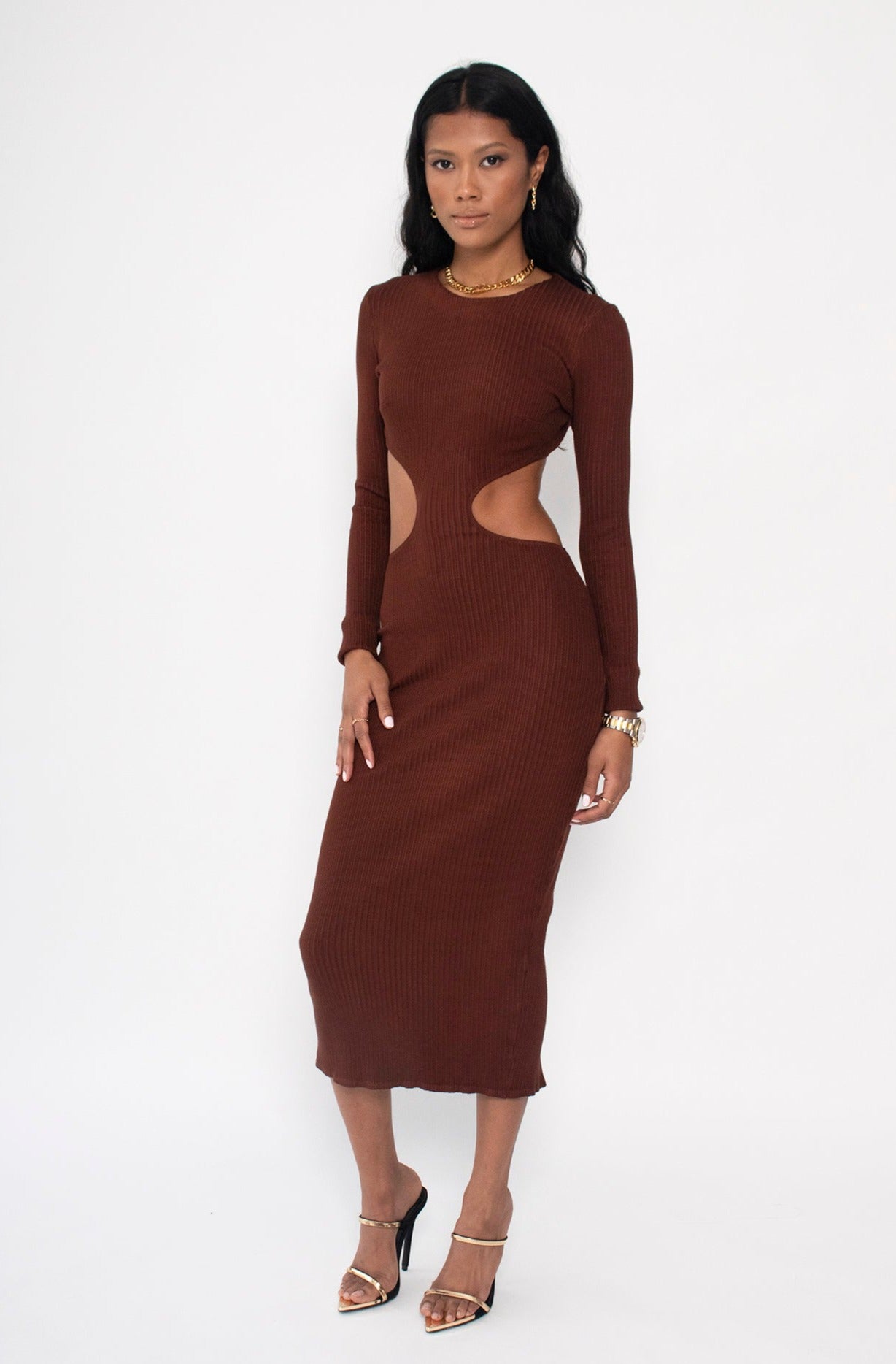 Mocha Cut Out Dress