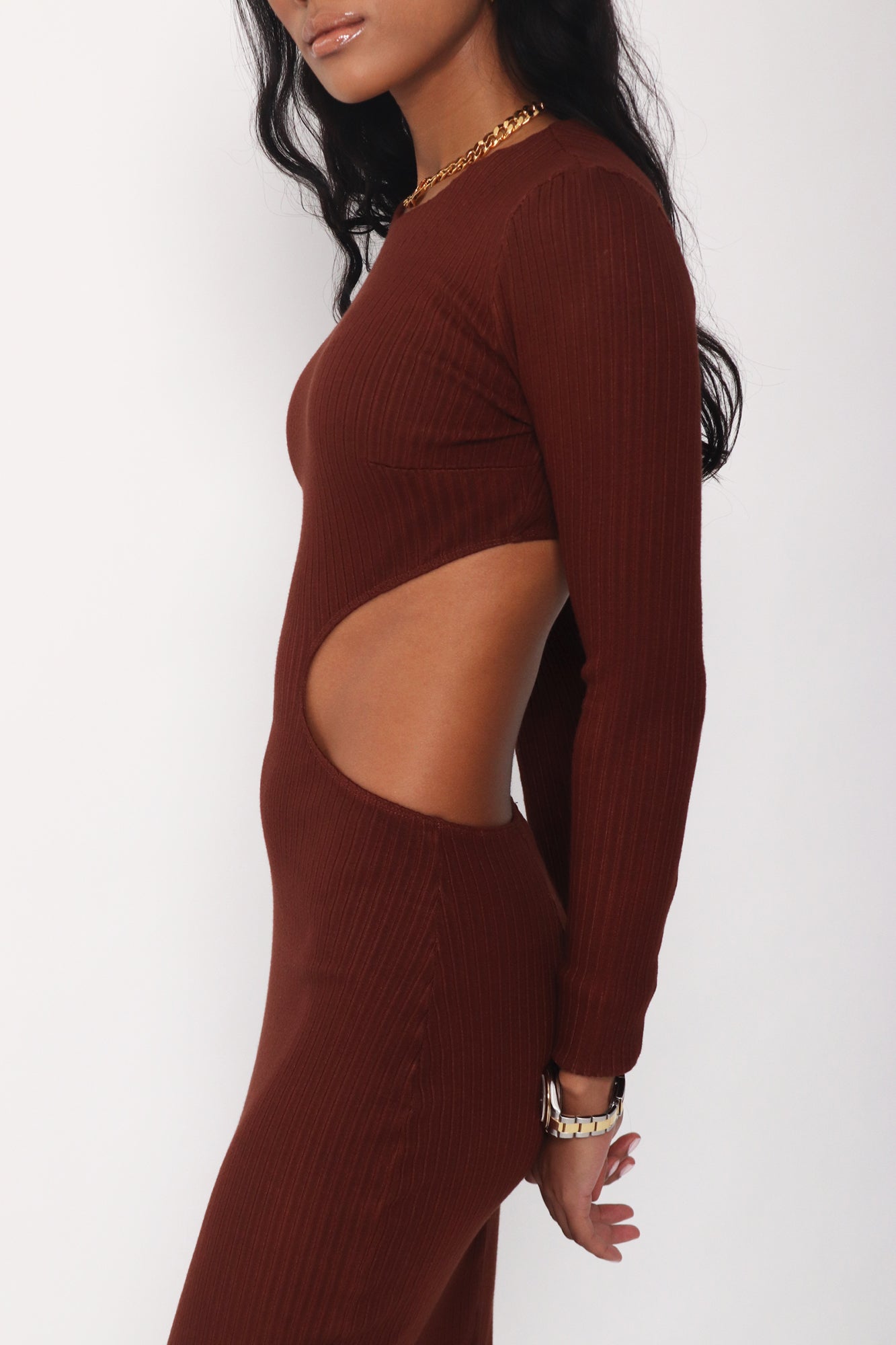 Mocha Cut Out Dress