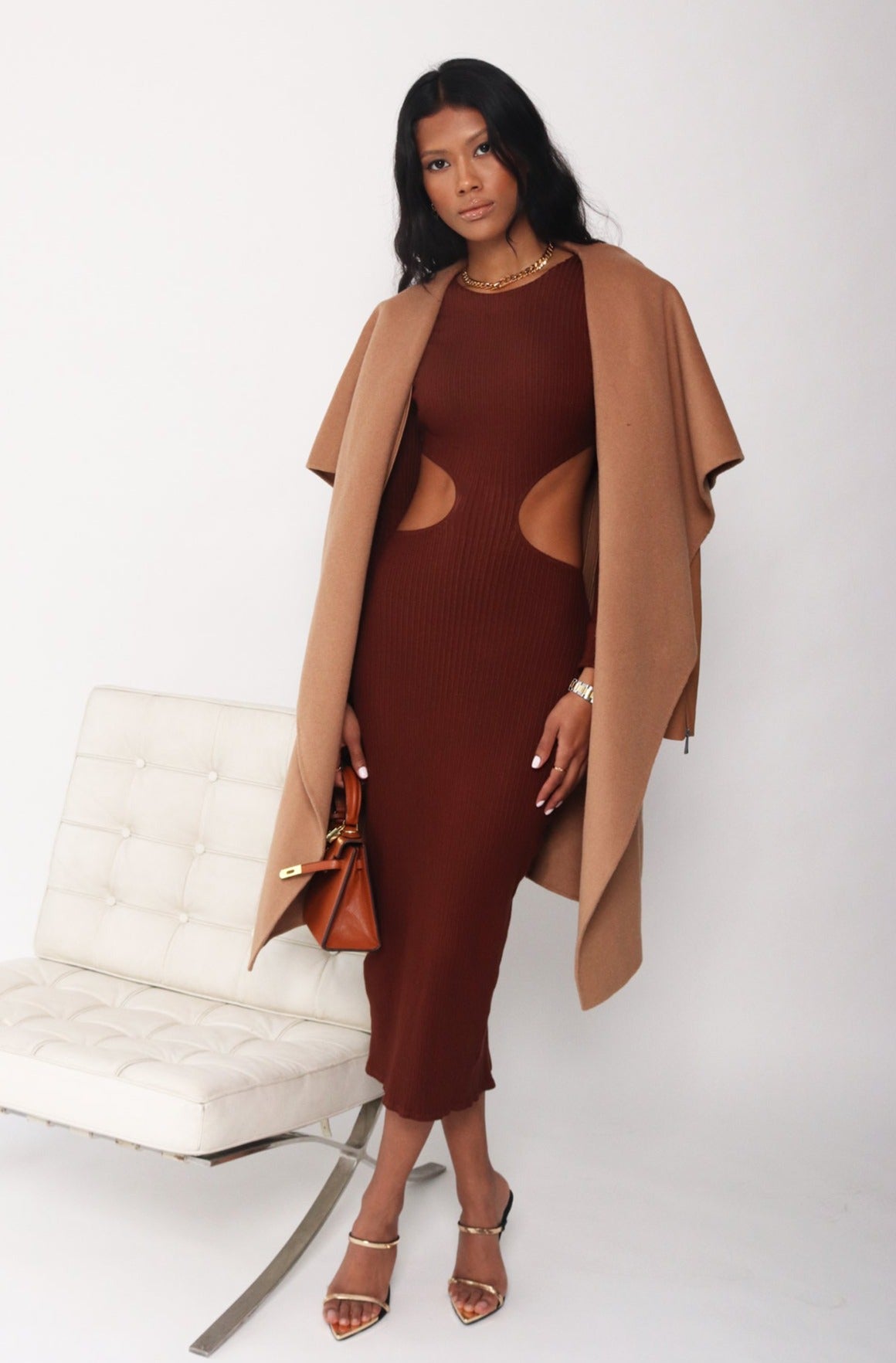 Mocha Cut Out Dress