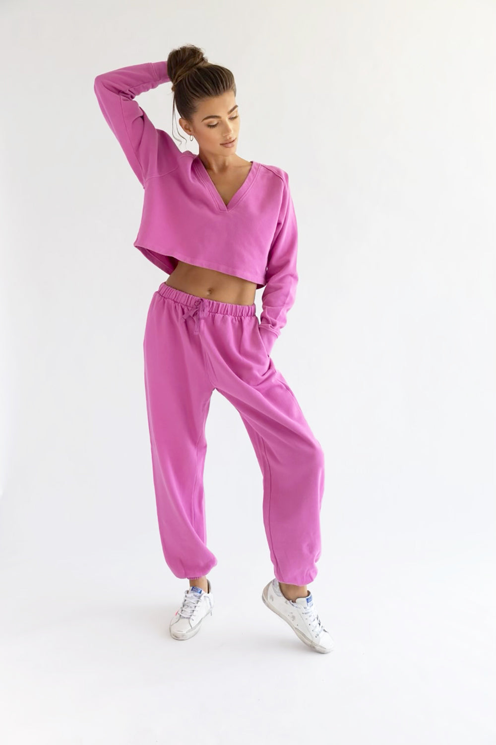 LA Pink V neck Pullover