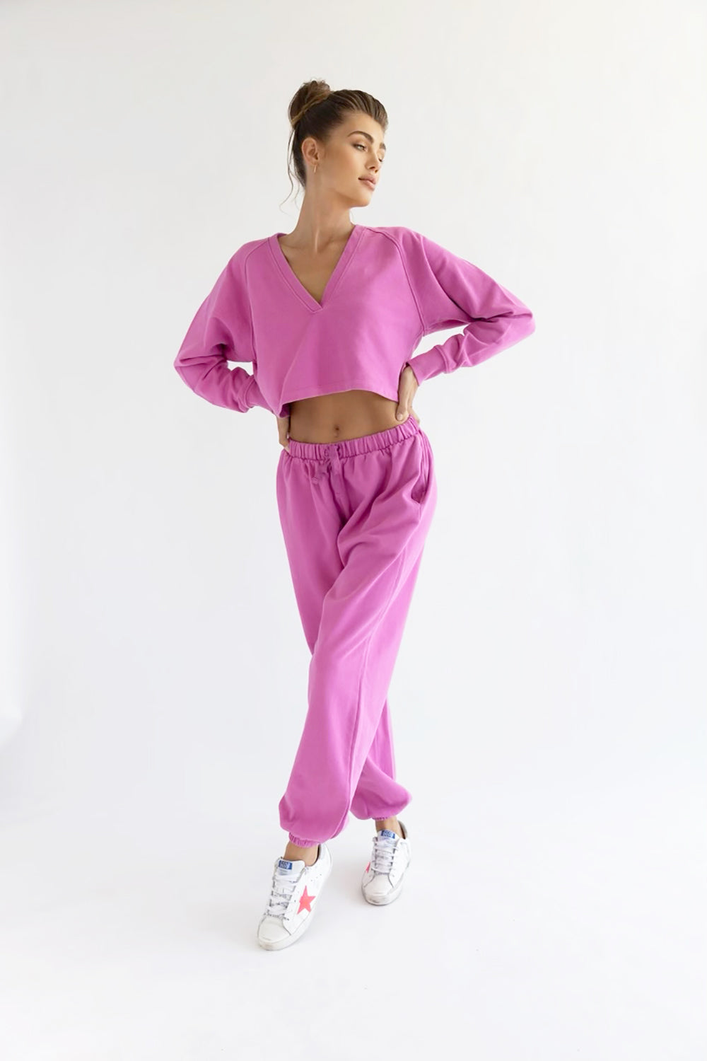 LA Pink V neck Pullover