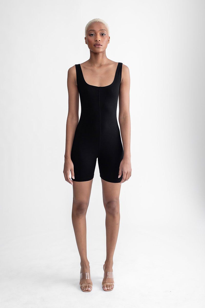 Biker Short Romper Black AMVI Collection